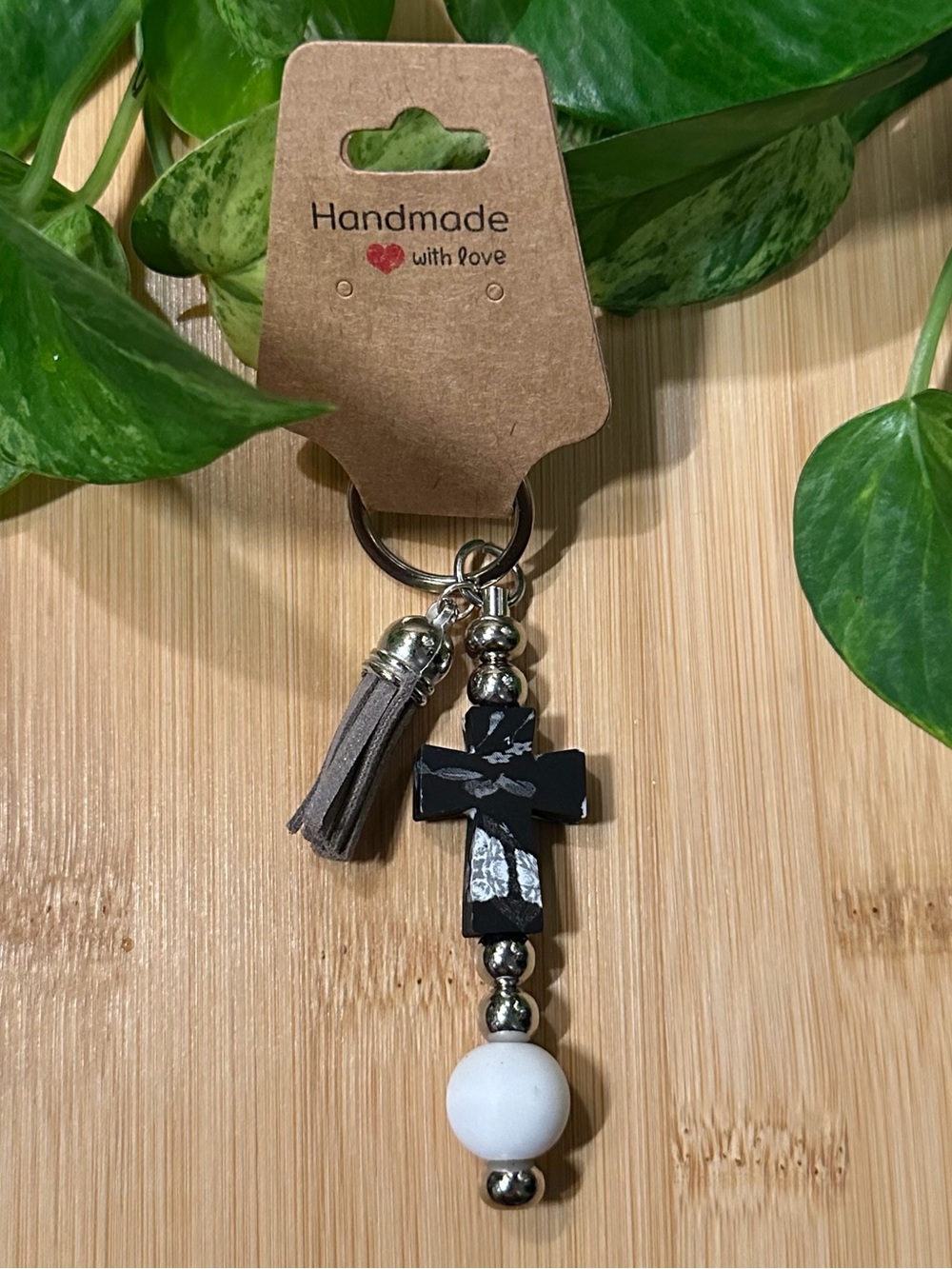 Cross Keychain ✝️ Handmade Silicone Beads | Faith-Inspired Gift Idea